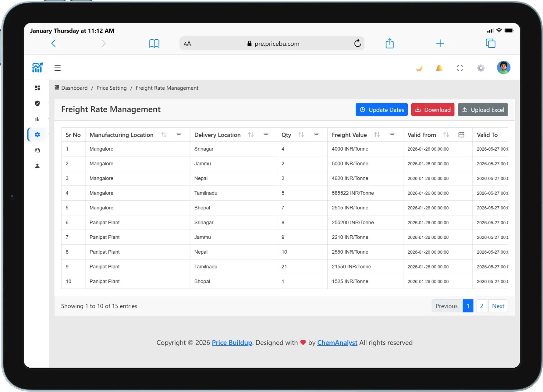 pricebu-freight-rate-management